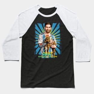 Illustrating Lionel Messi, the GOAT of Football Baseball T-Shirt